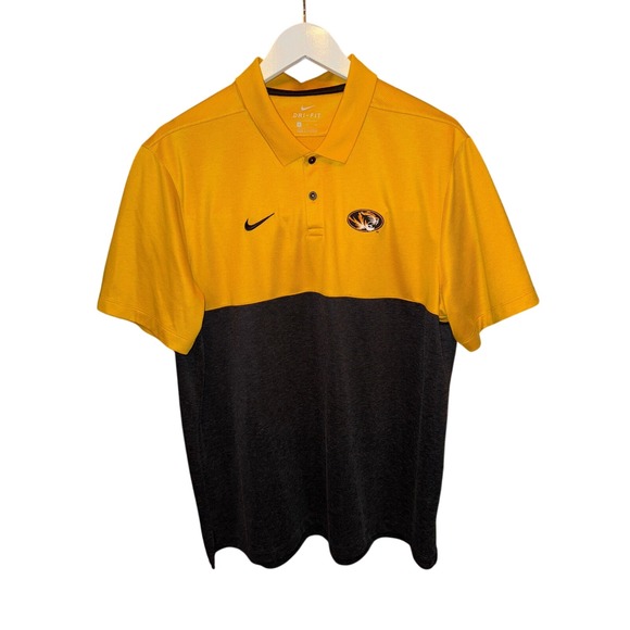 Nike Other - Nike Dri-Fit Mizzou Tigers Polo Shirt Mens XL Yellow Black Golf Athletic